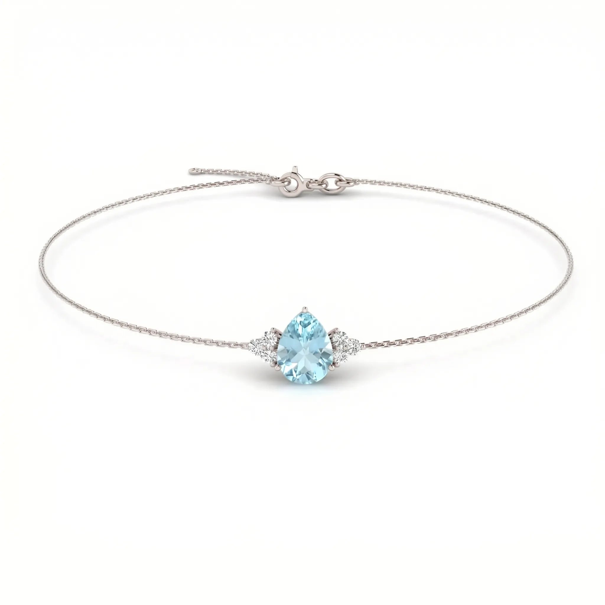 Riviera Tre Pear-Cut Aquamarine Diamond Bracelet