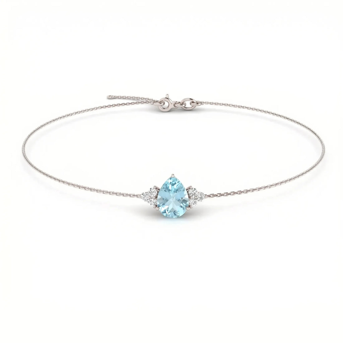 Riviera Tre Pear-Cut Aquamarine Diamond Bracelet
