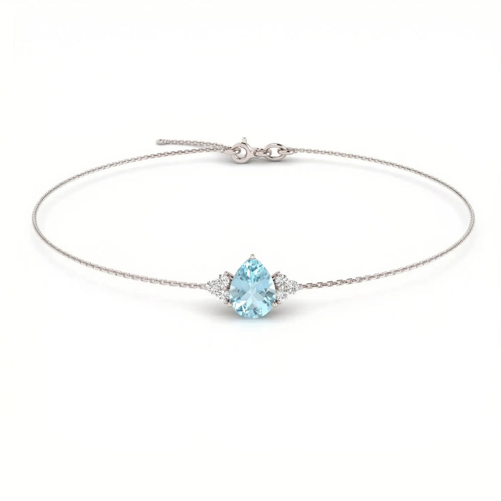 Riviera Tre Pear-Cut Aquamarine Diamond Bracelet