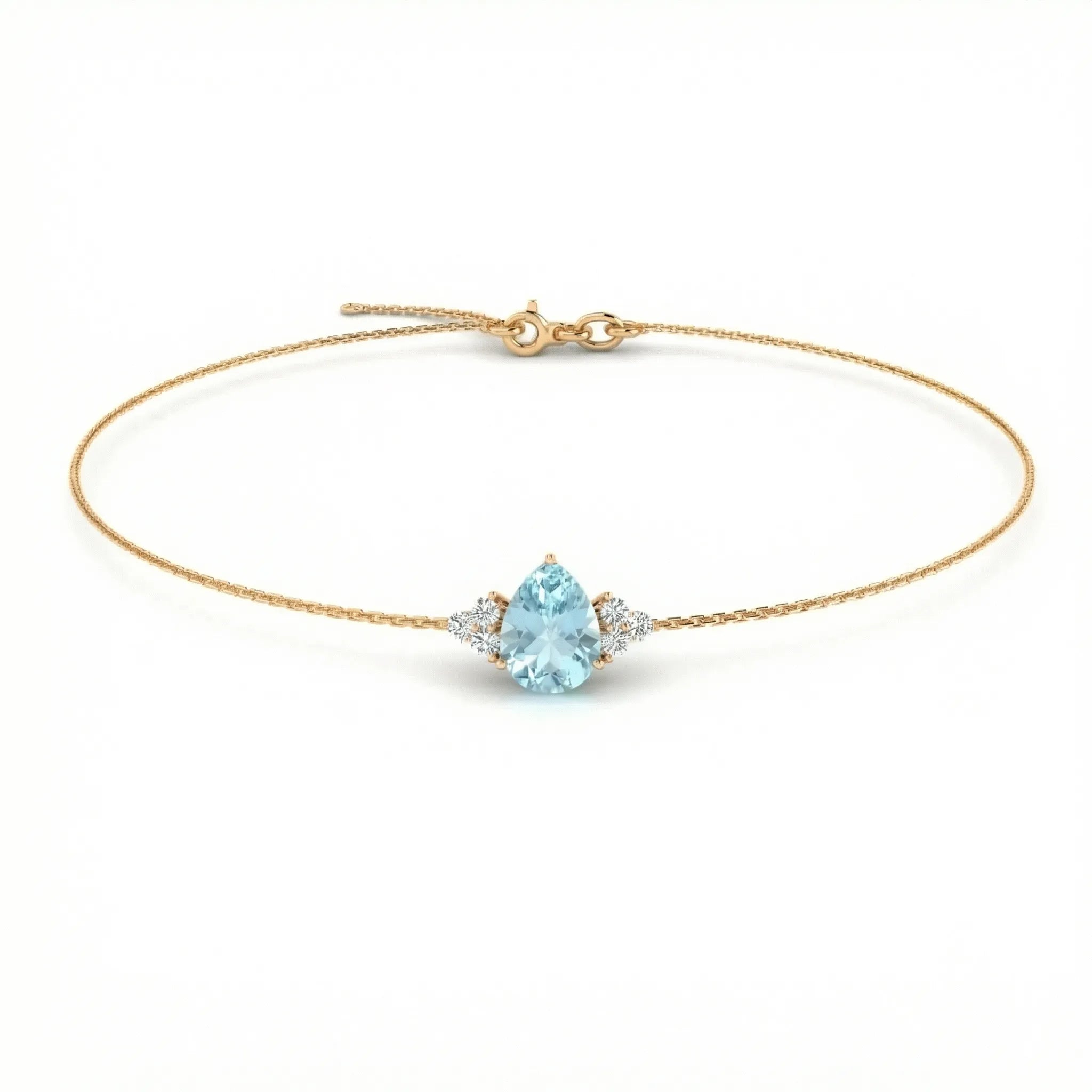 Riviera Tre Pear-Cut Aquamarine Diamond Bracelet