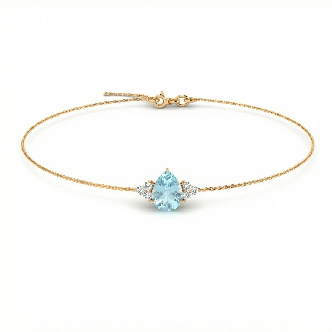 Riviera Tre Pear-Cut Aquamarine Diamond Bracelet