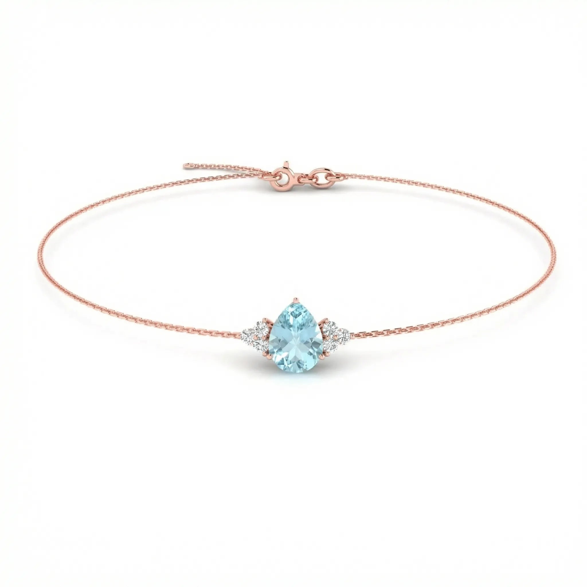 Riviera Tre Pear-Cut Aquamarine Diamond Bracelet