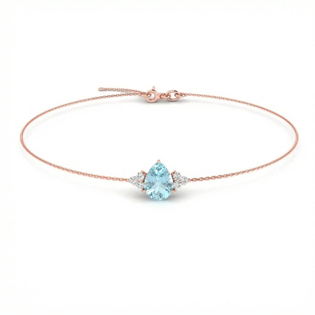 Riviera Tre Pear-Cut Aquamarine Diamond Bracelet