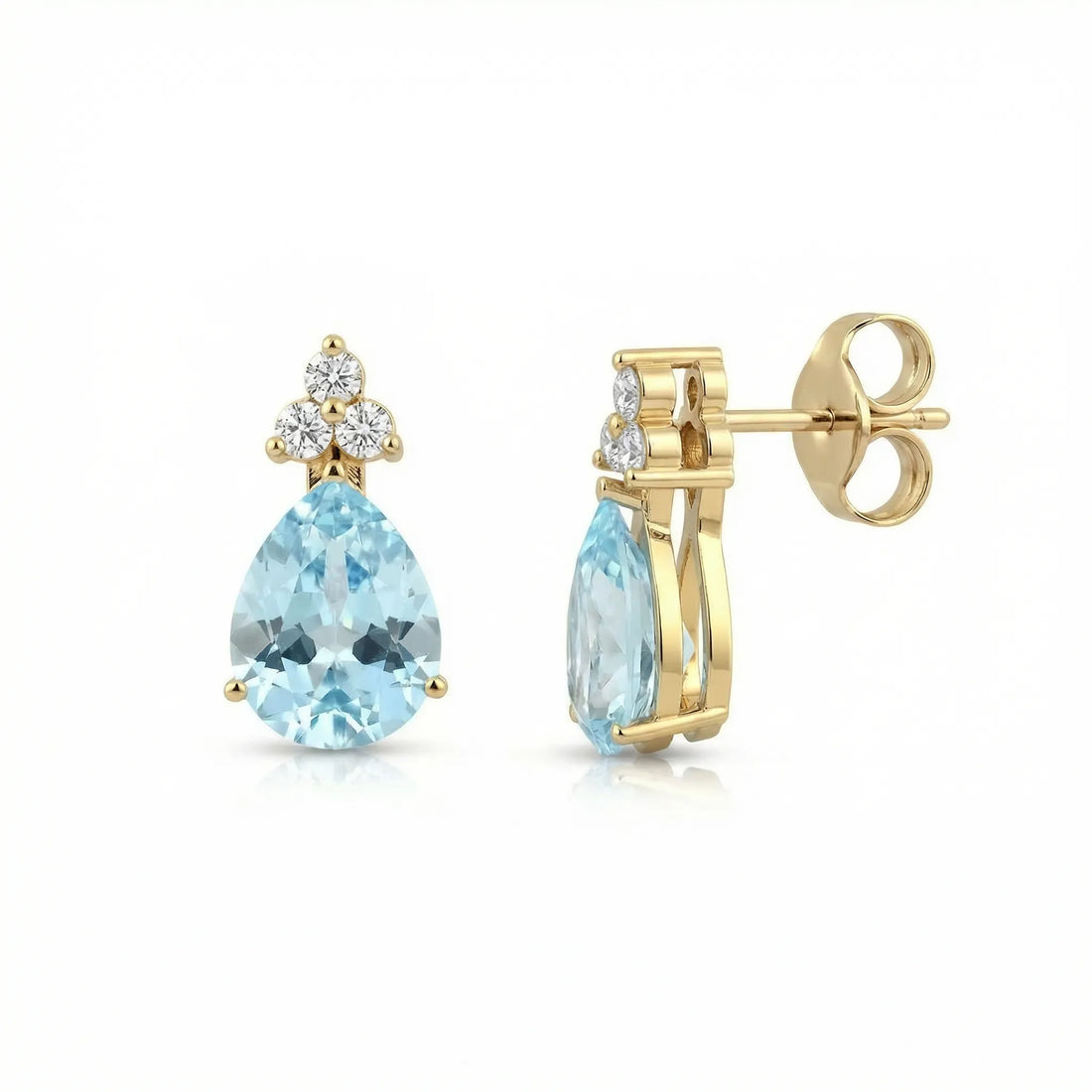 Riviera Tre Pear-Cut Aquamarine Diamond Earrings
