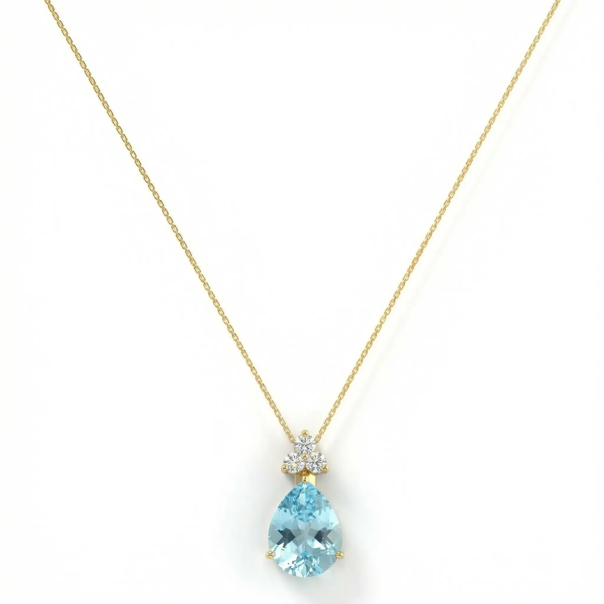 Riviera Tre Pear-Cut Aquamarine Diamond Necklace