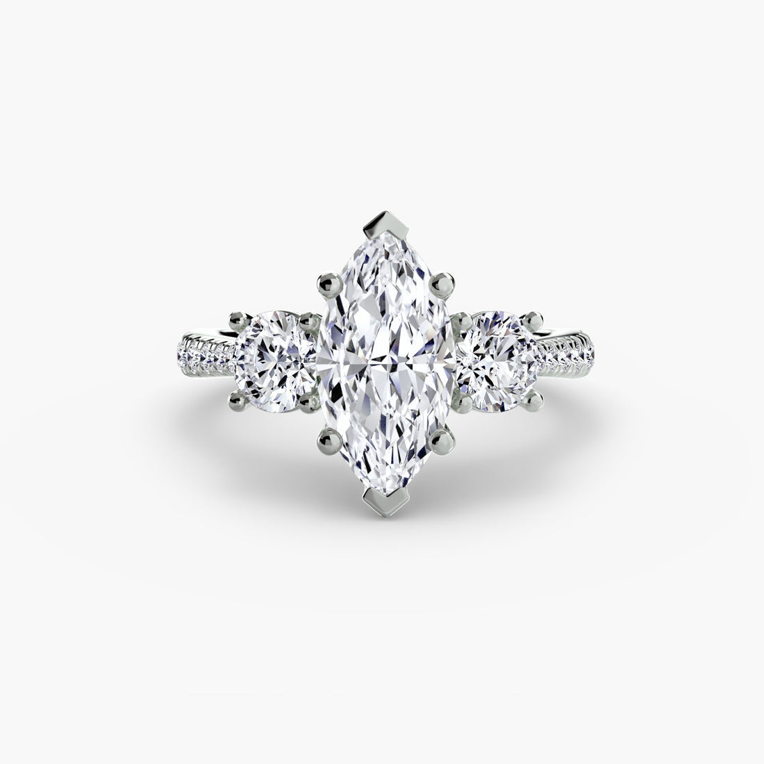 Three-Stone with Pavé Band ALZA