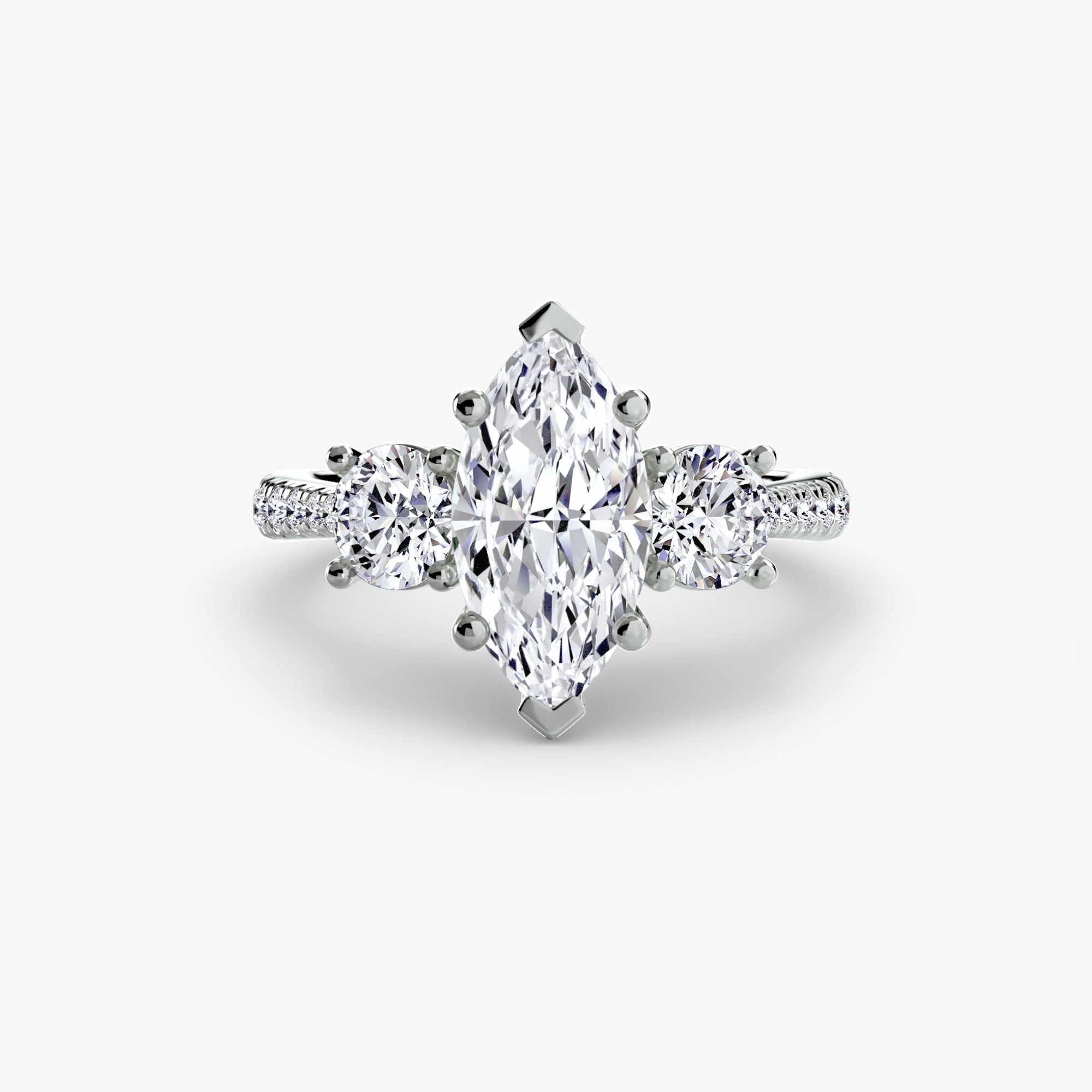 Three-Stone with Pavé Band ALZA
