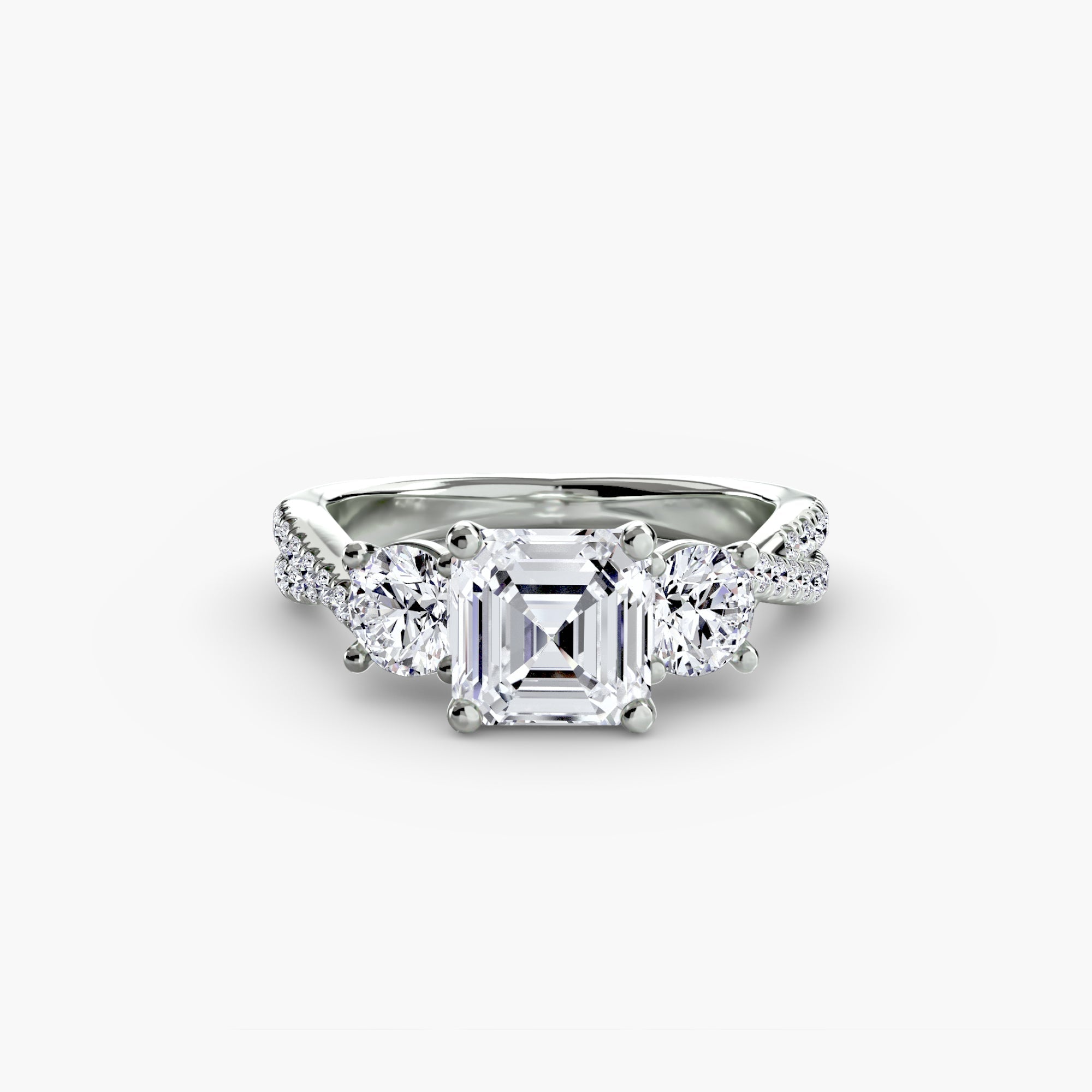 Three-Stone with Pavé Band 2 ALZA