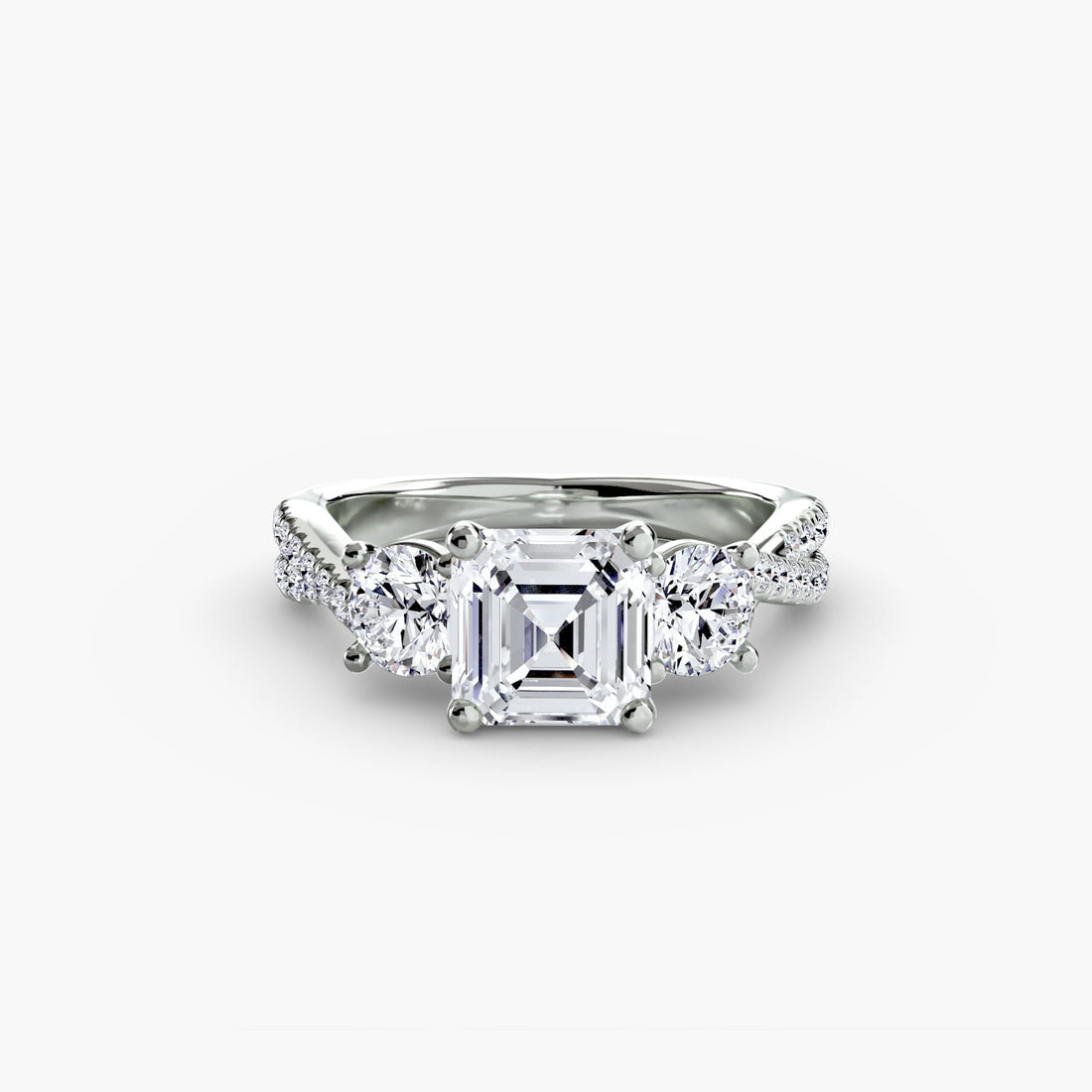Three-Stone with Pavé Band 2 ALZA