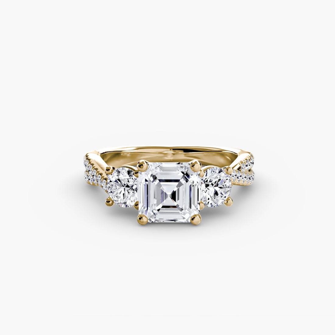 Three-Stone with Pavé Band 2 ALZA