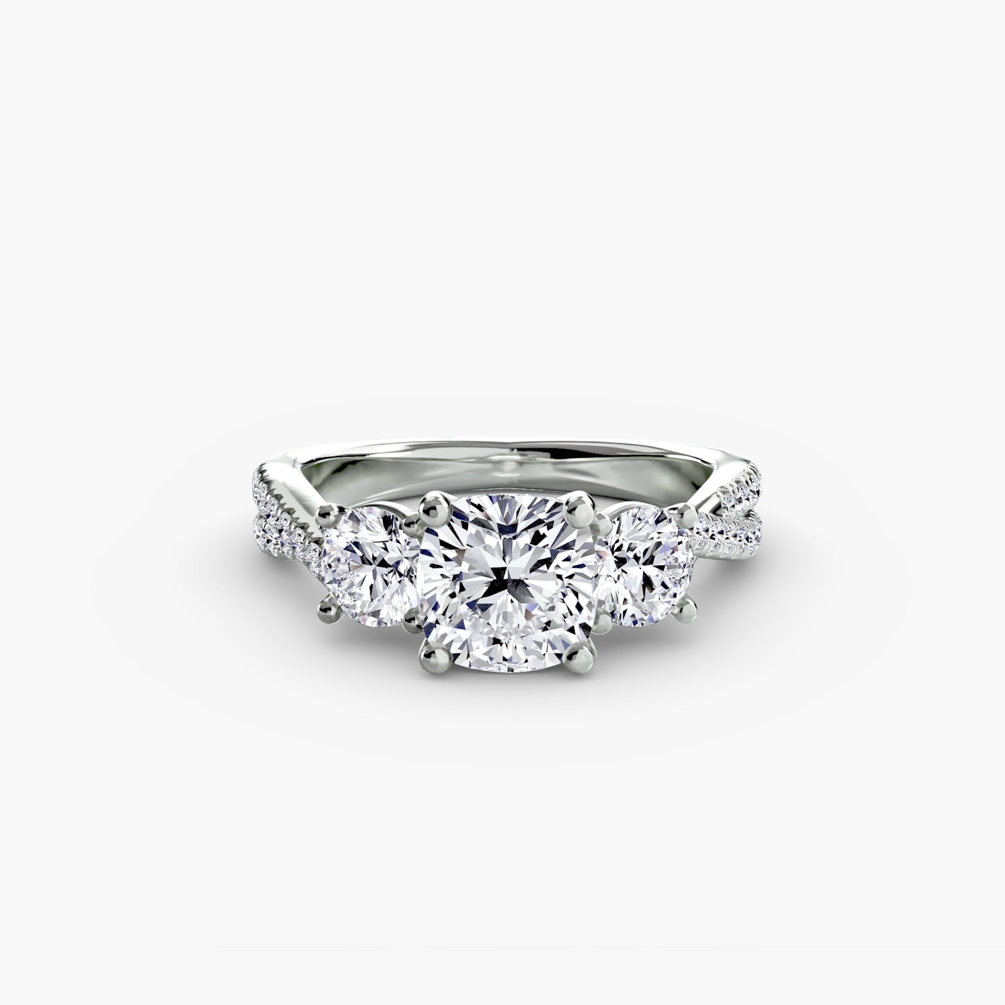 Three-Stone with Pavé Band 2 ALZA