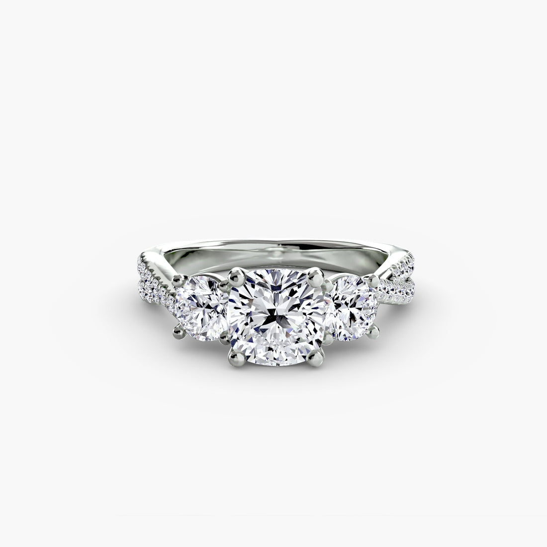 Three-Stone with Pavé Band 2 ALZA