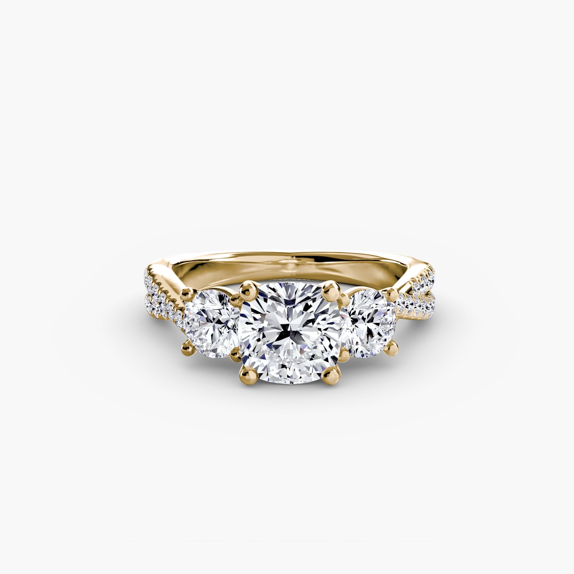 Three-Stone with Pavé Band 2 ALZA