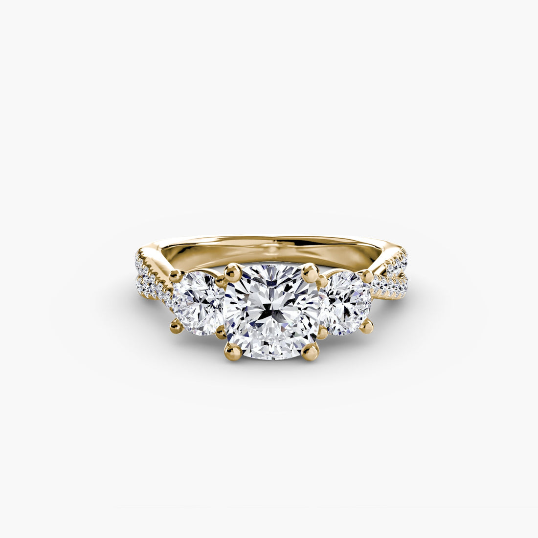 Three-Stone with Pavé Band 2 ALZA