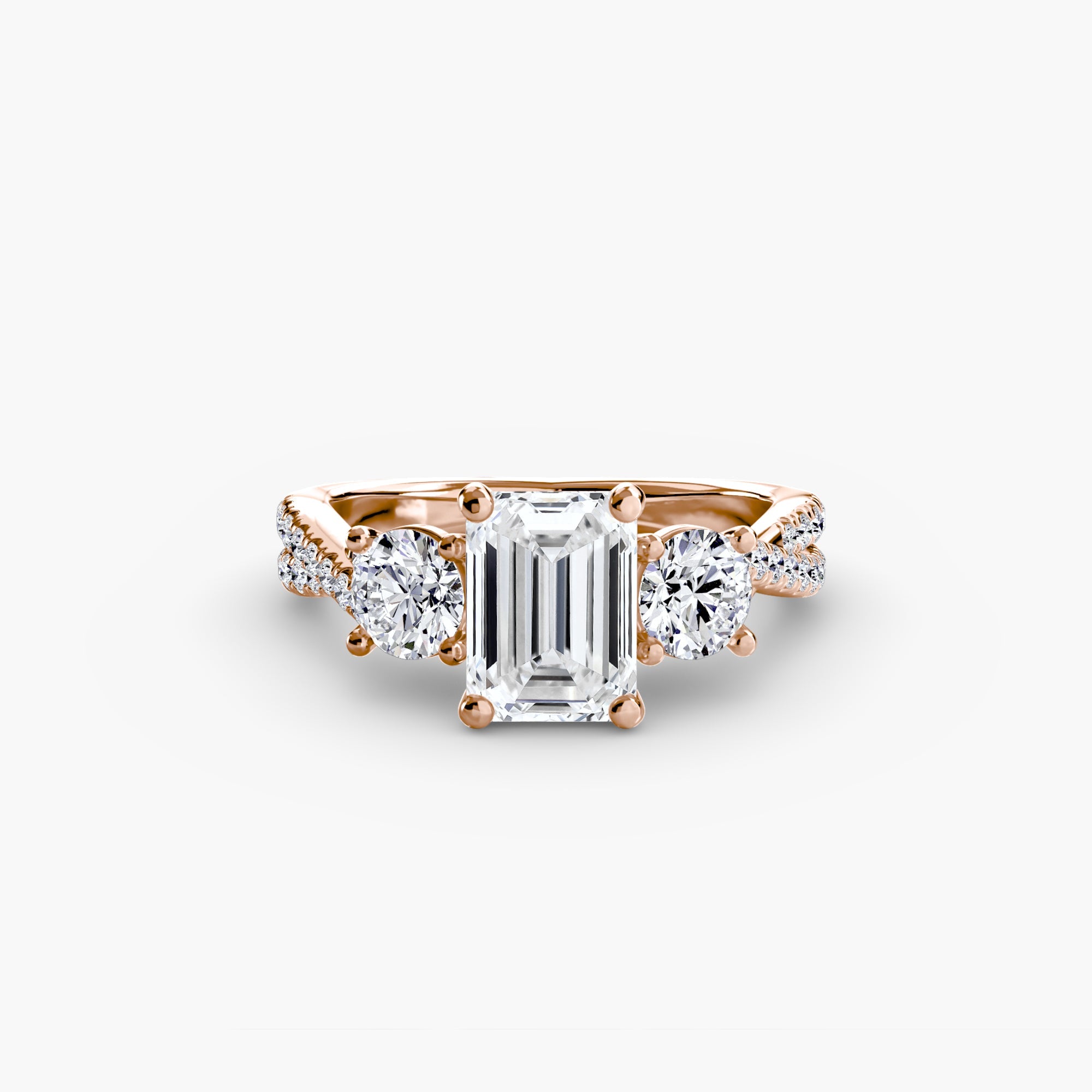 Three-Stone with Pavé Band 2 ALZA