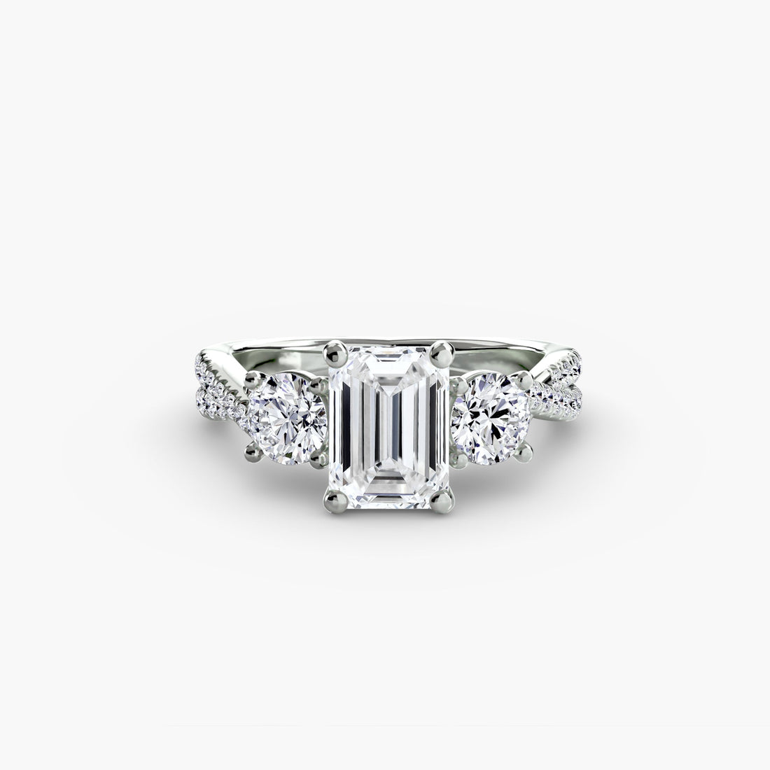 Three-Stone with Pavé Band 2 ALZA