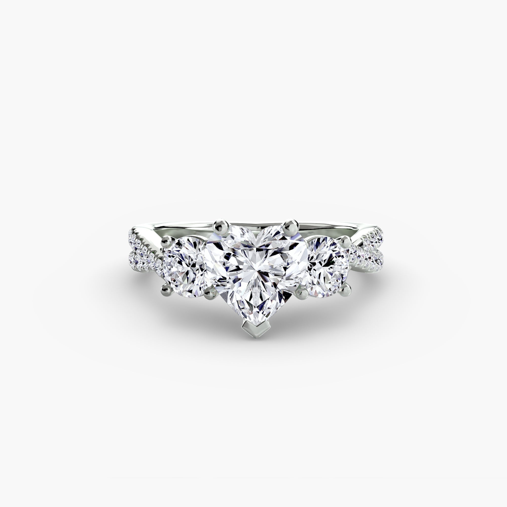 Three-Stone with Pavé Band 2 ALZA