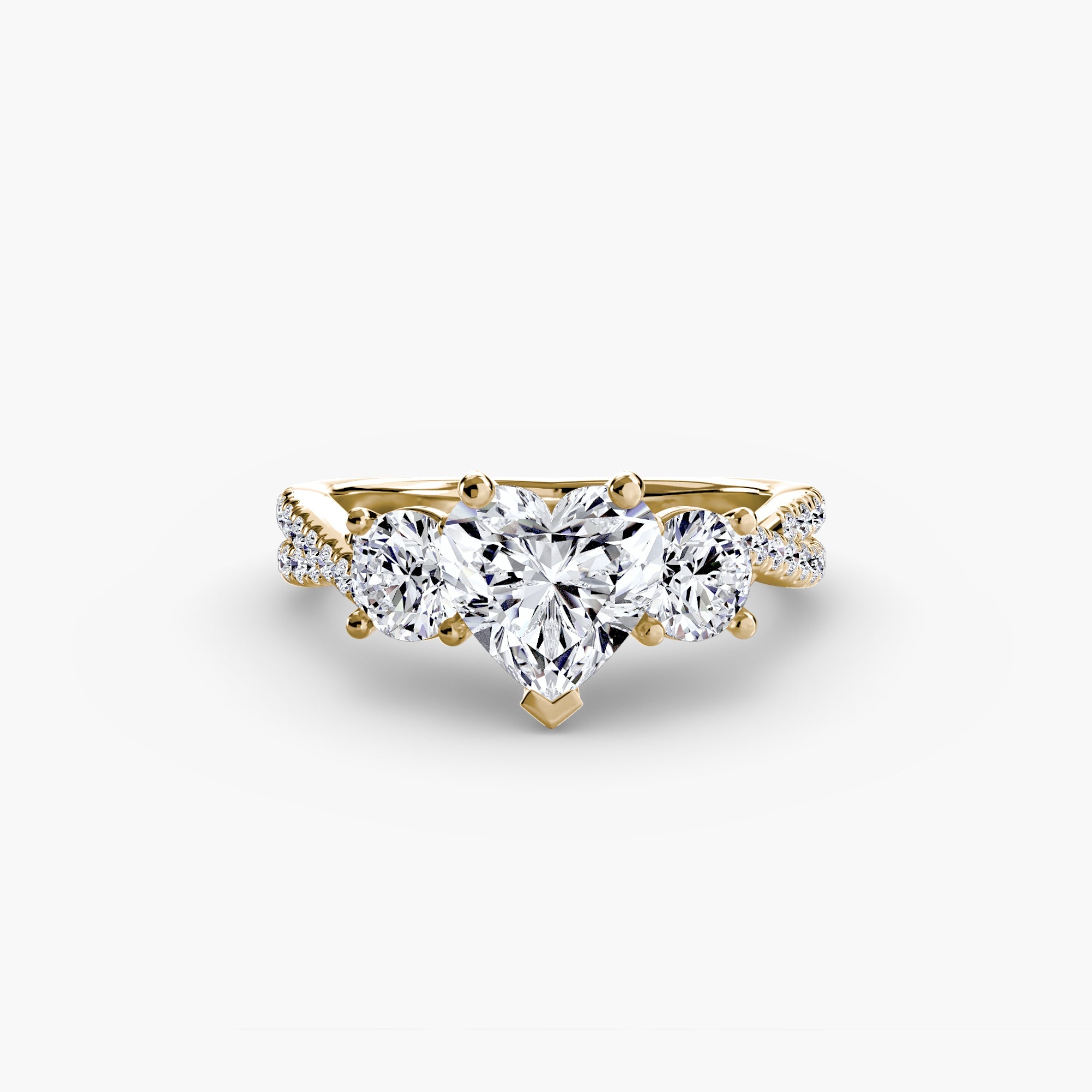 Three-Stone with Pavé Band 2 ALZA