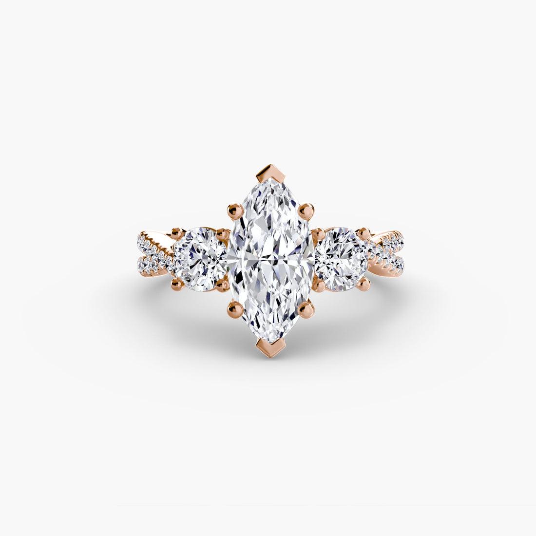 Three-Stone with Pavé Band 2 ALZA