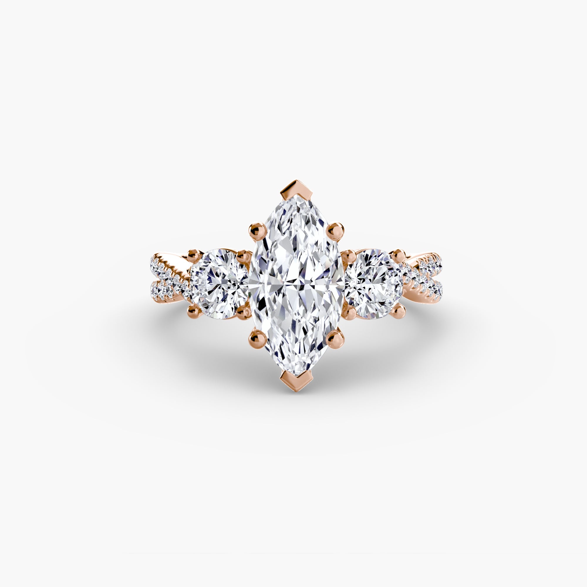Three-Stone with Pavé Band 2 ALZA