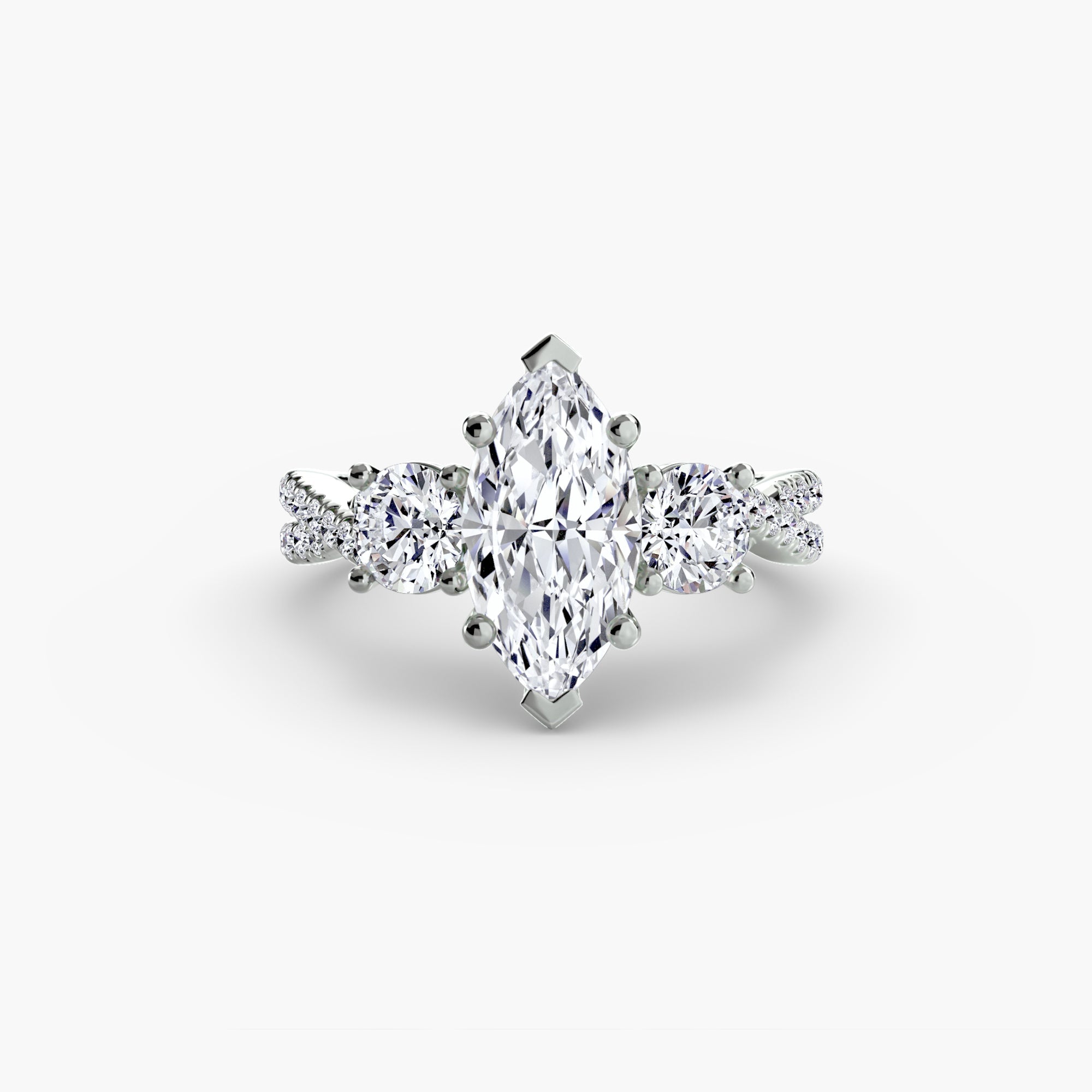 Three-Stone with Pavé Band 2 ALZA