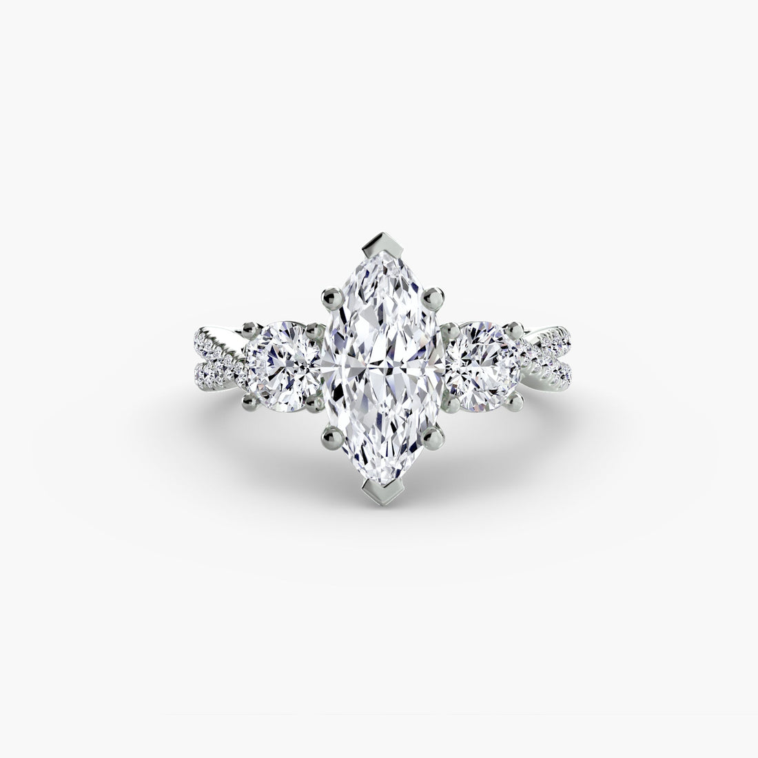 Three-Stone with Pavé Band 2 ALZA