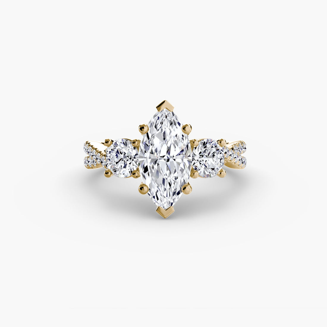 Three-Stone with Pavé Band 2 ALZA