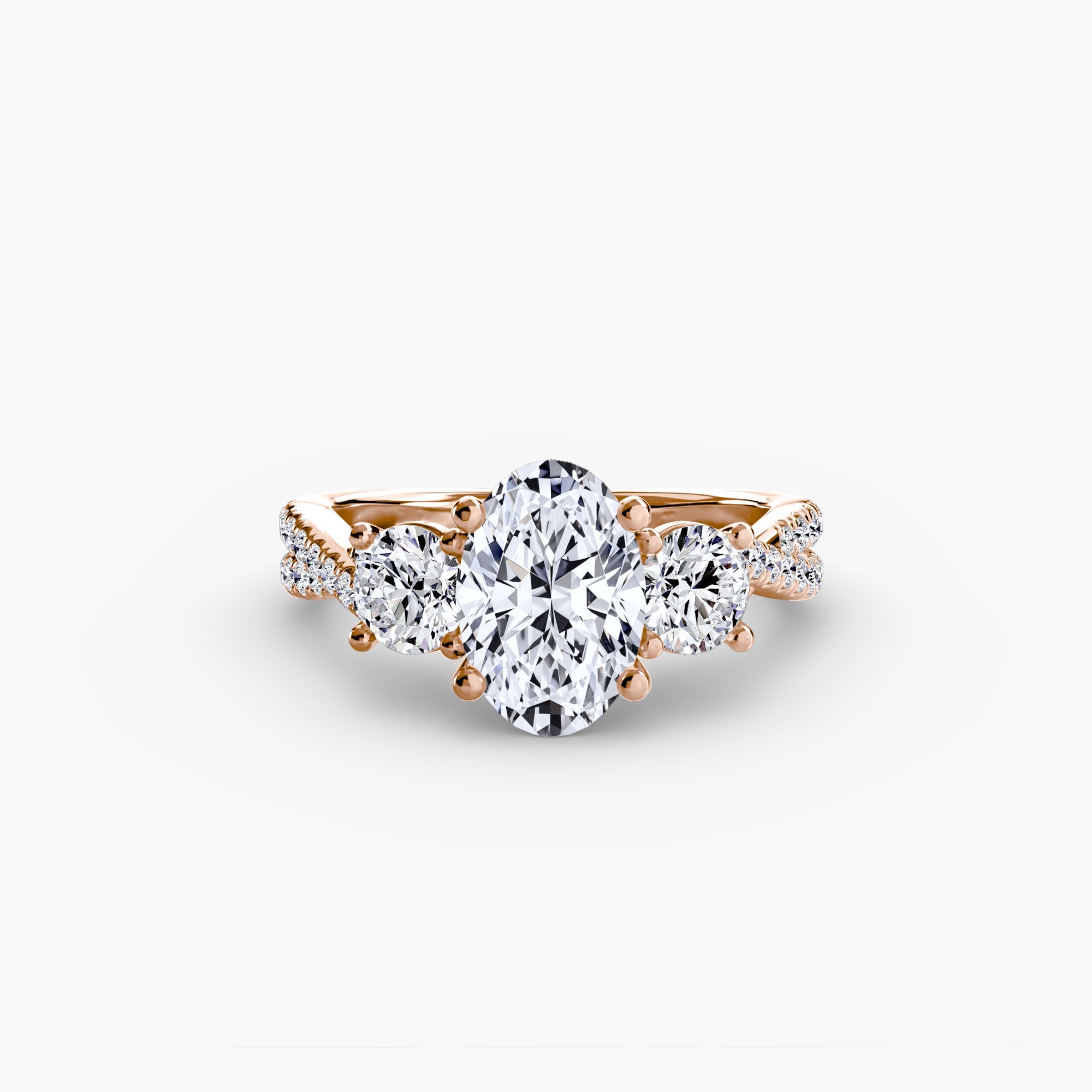 Three-Stone with Pavé Band 2 ALZA