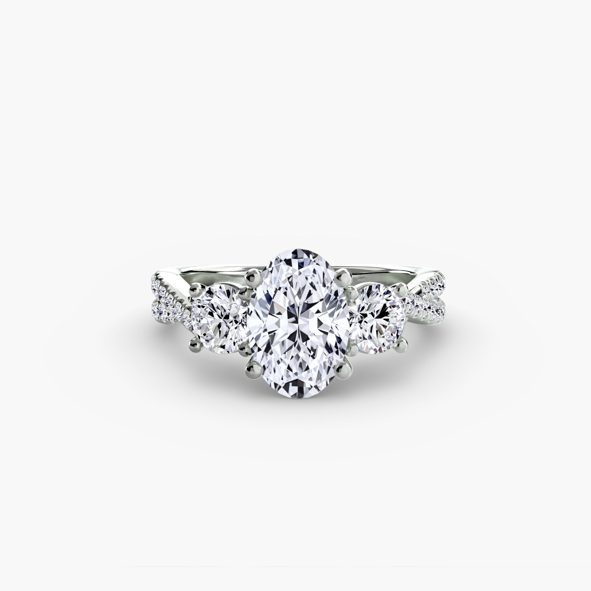 Three-Stone with Pavé Band 2 ALZA