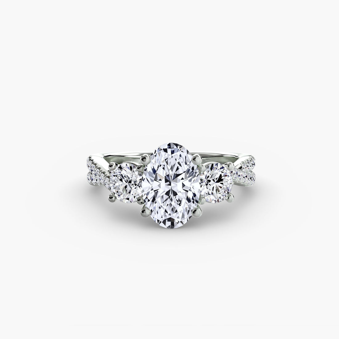 Three-Stone with Pavé Band 2 ALZA