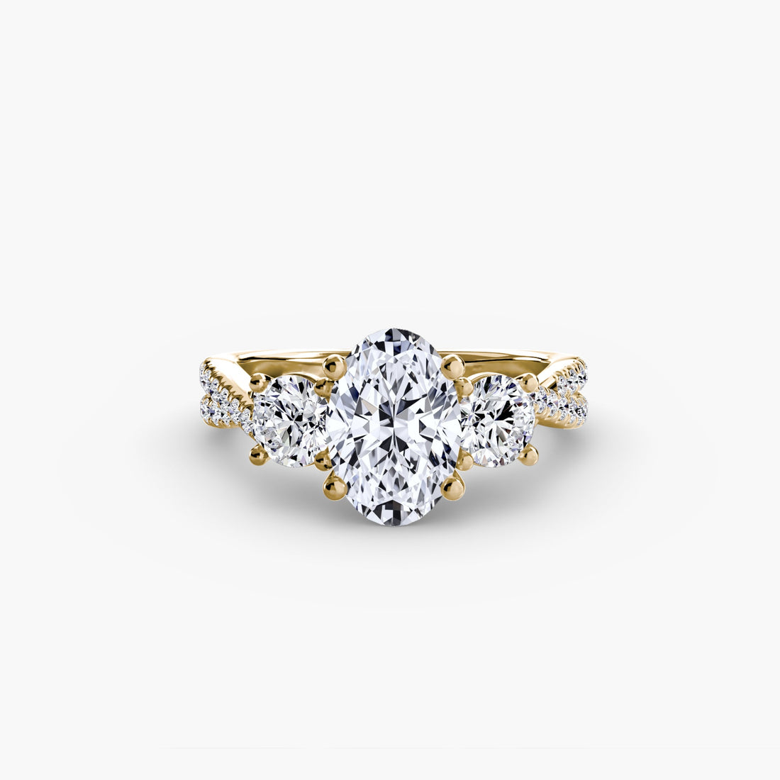 Three-Stone with Pavé Band 2 ALZA