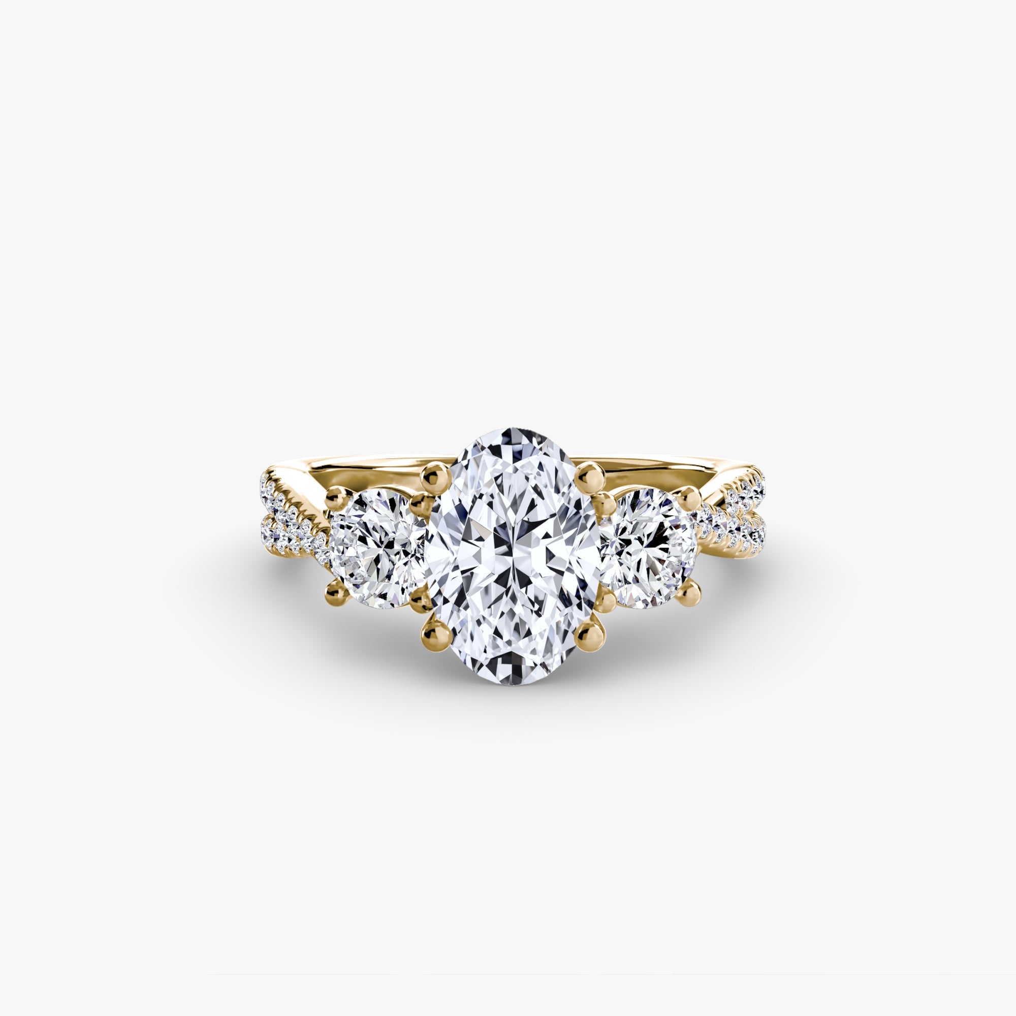 Three-Stone with Pavé Band 2 ALZA