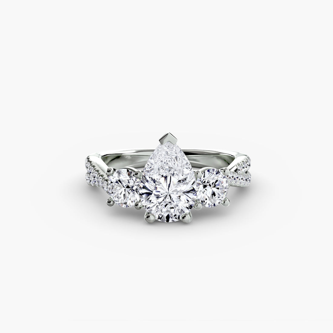 Three-Stone with Pavé Band 2 ALZA