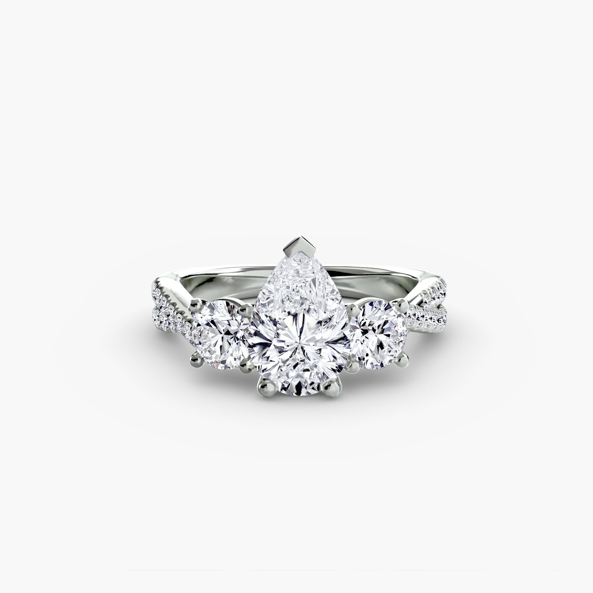 Three-Stone with Pavé Band 2 ALZA
