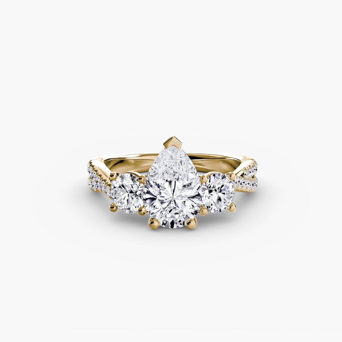 Three-Stone with Pavé Band 2 ALZA