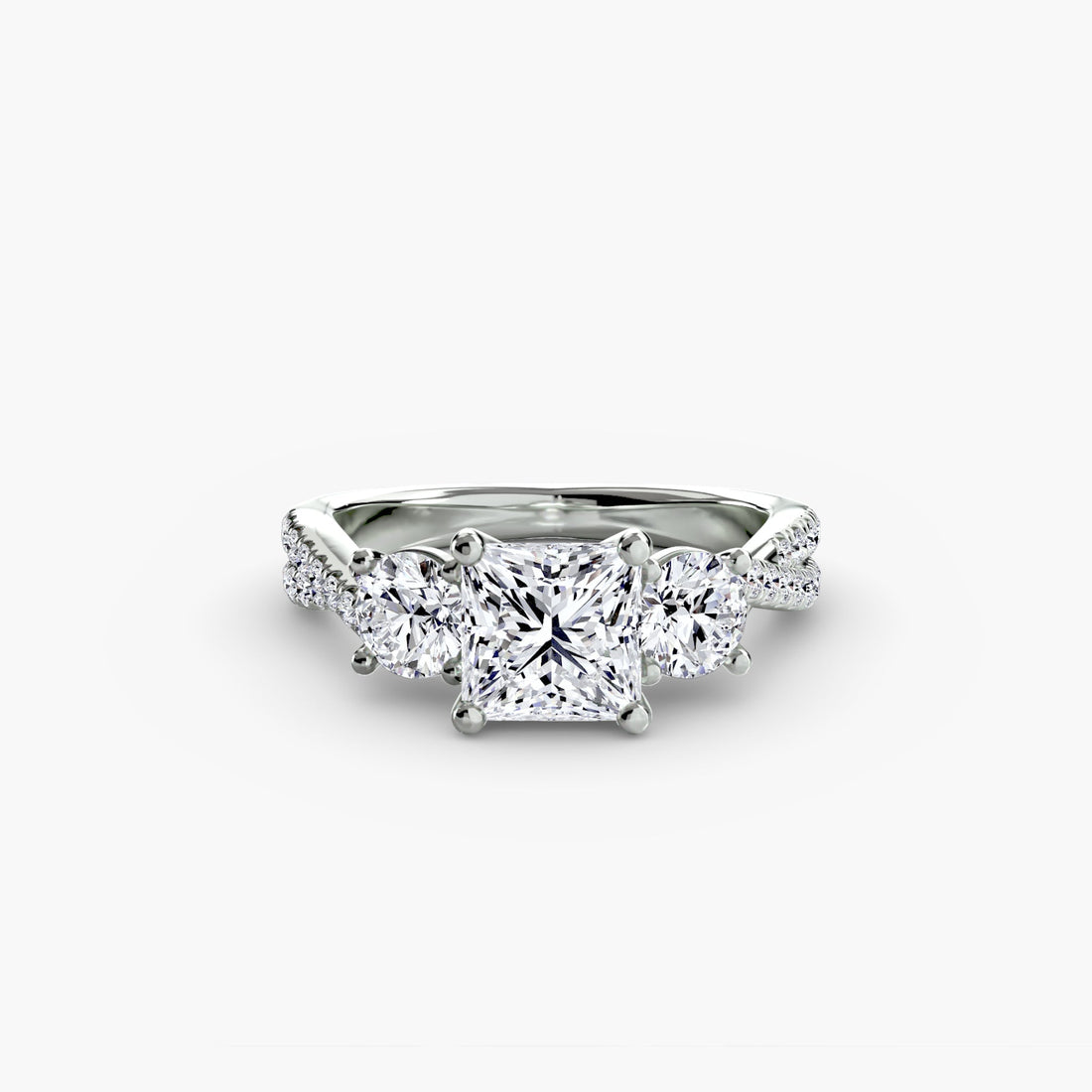 Three-Stone with Pavé Band 2 ALZA