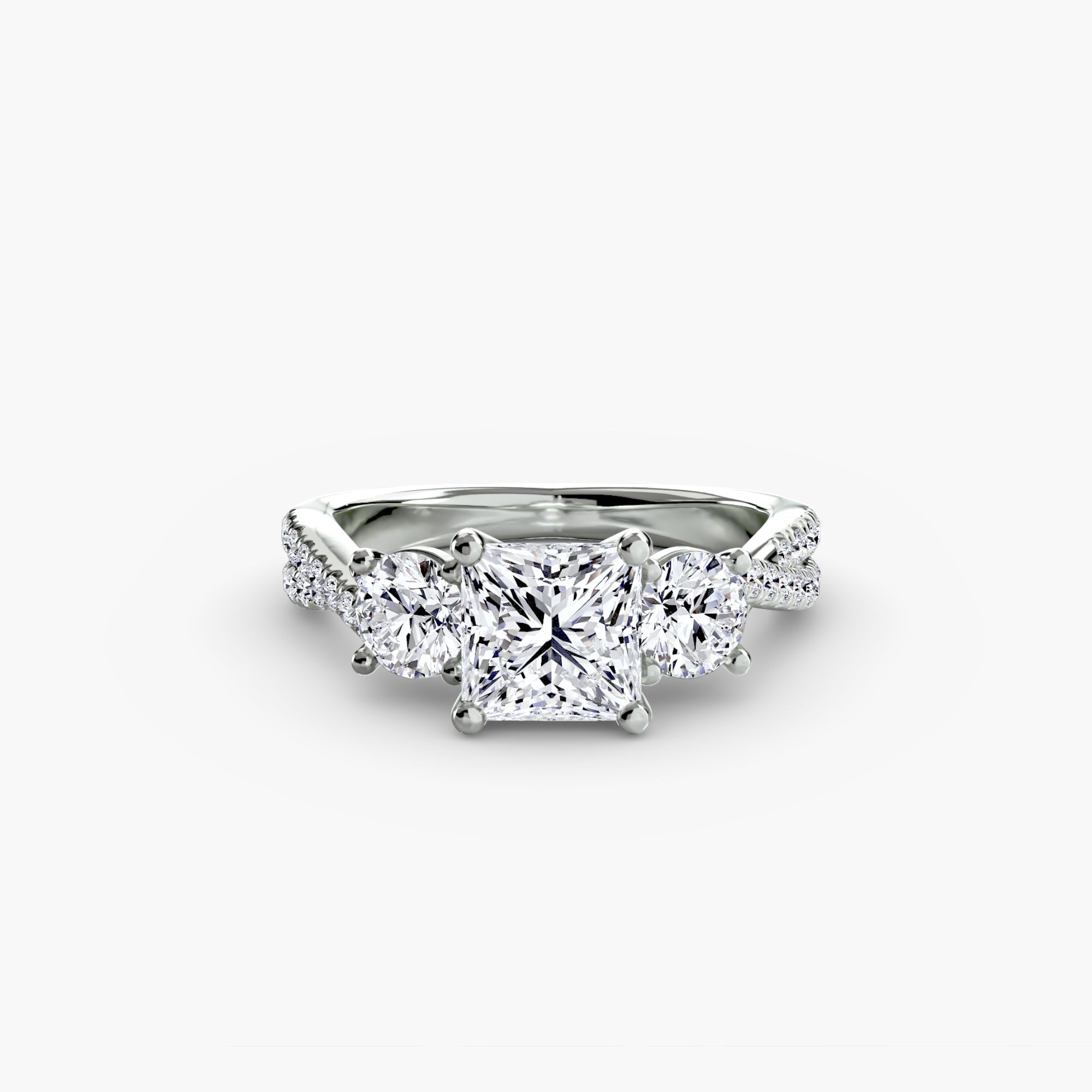 Three-Stone with Pavé Band 2 ALZA