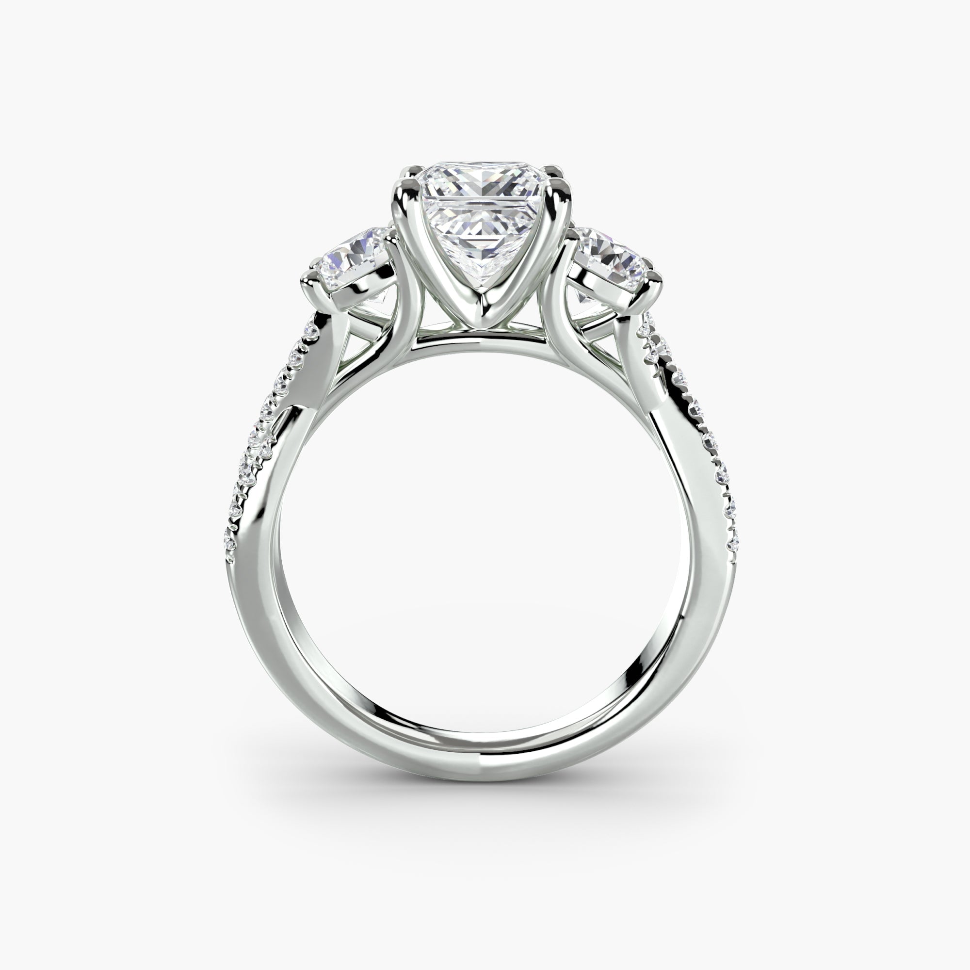 Three-Stone with Pavé Band 2 ALZA