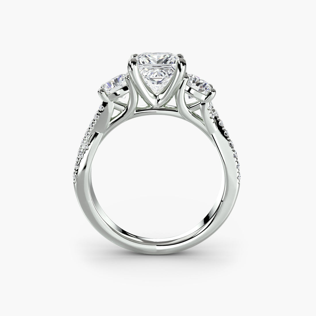 Three-Stone with Pavé Band 2 ALZA