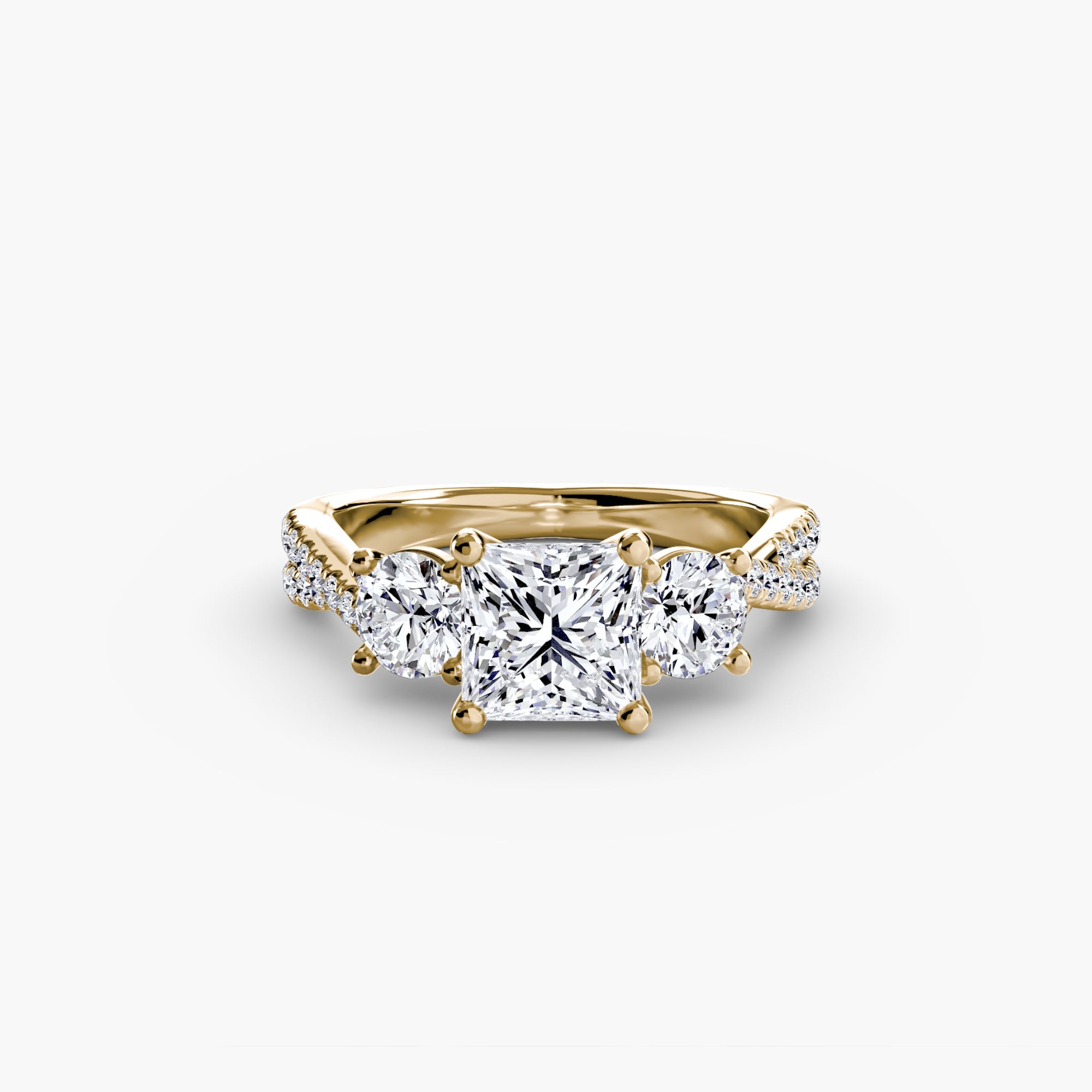 Three-Stone with Pavé Band 2 ALZA