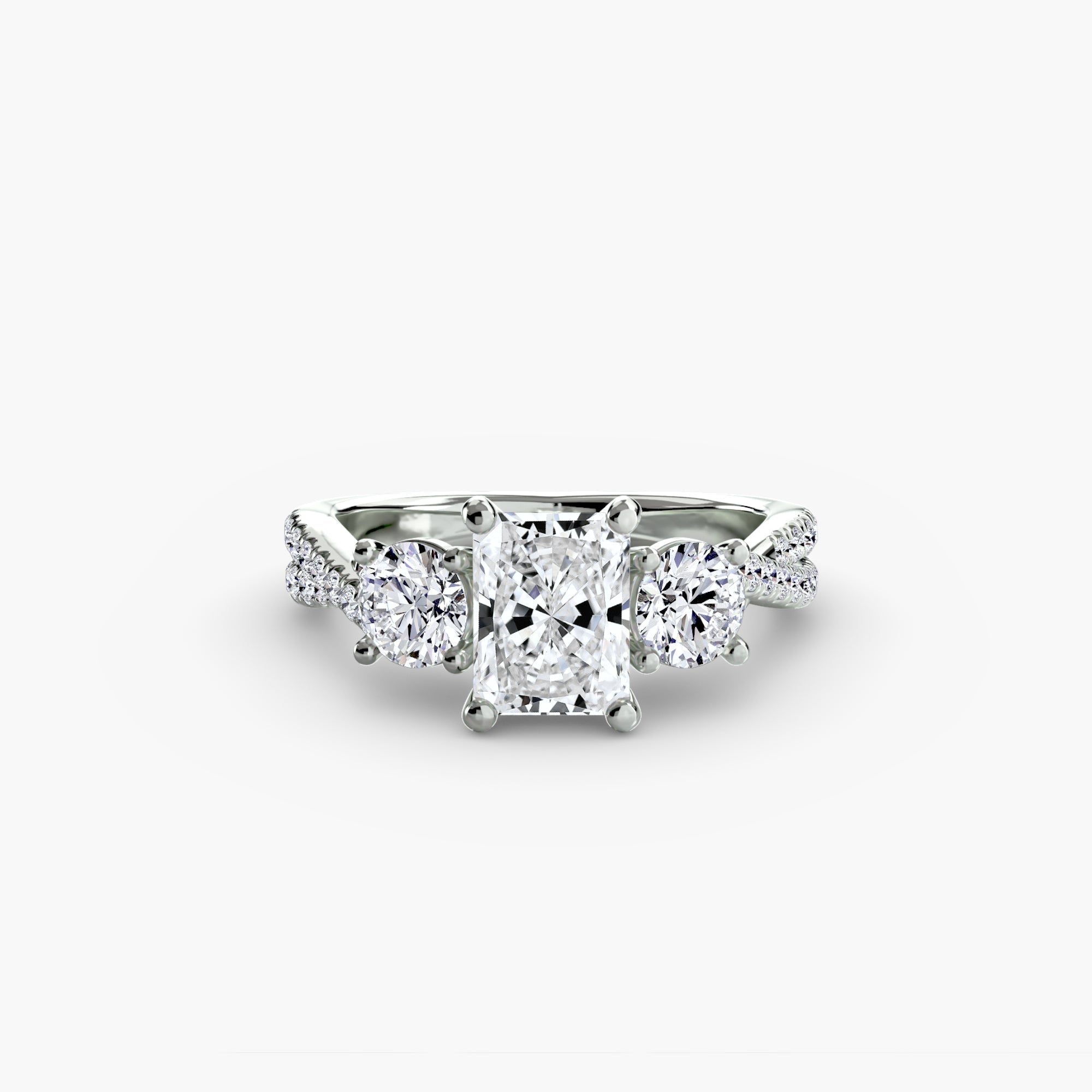 Three-Stone with Pavé Band 2 ALZA