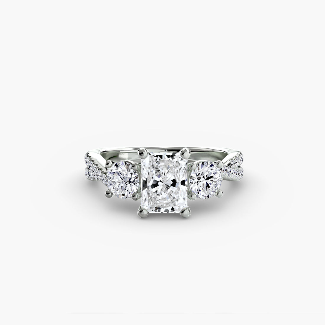 Three-Stone with Pavé Band 2 ALZA