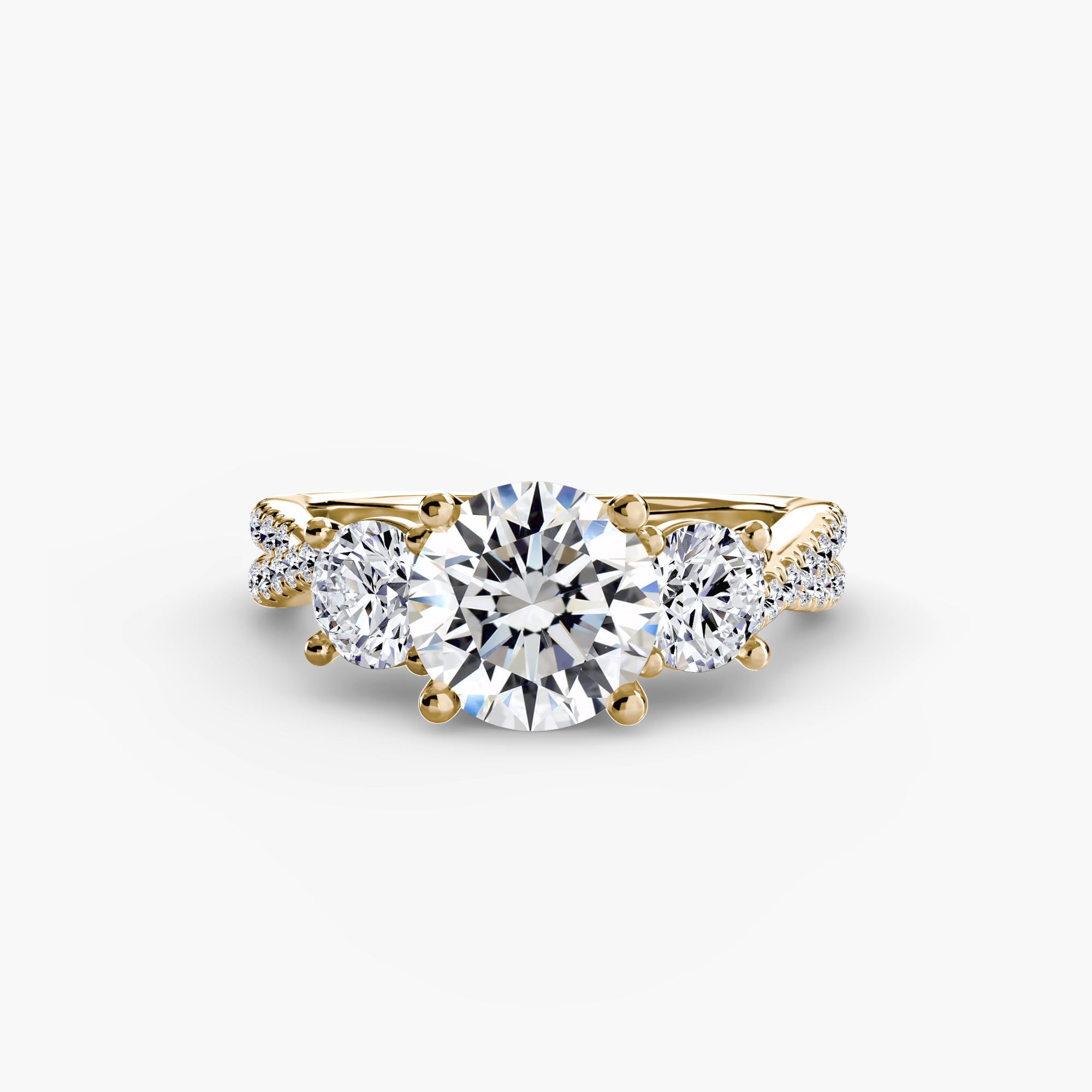 Three-Stone with Pavé Band 2 ALZA