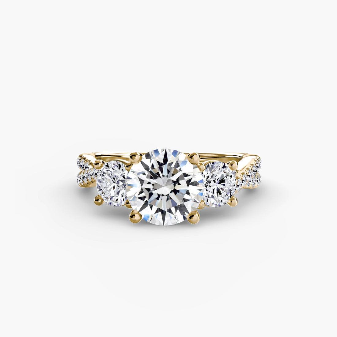 Three-Stone with Pavé Band 2 ALZA