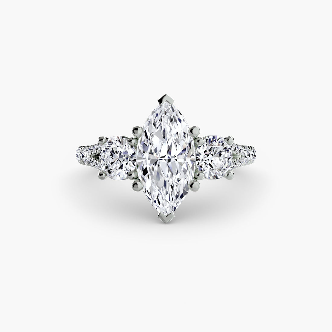 Three-Stone with Pavé Band 3 ALZA