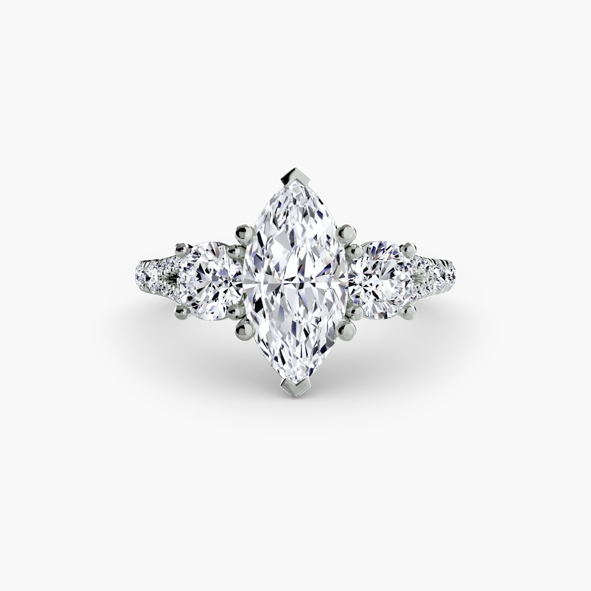 Three-Stone with Pavé Band 3 ALZA