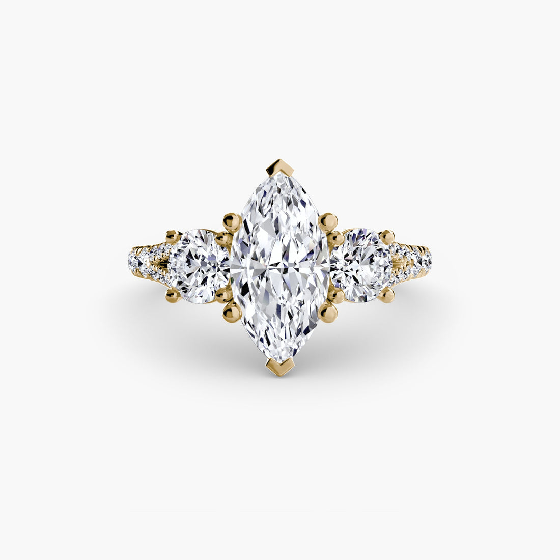 Three-Stone with Pavé Band 3 ALZA