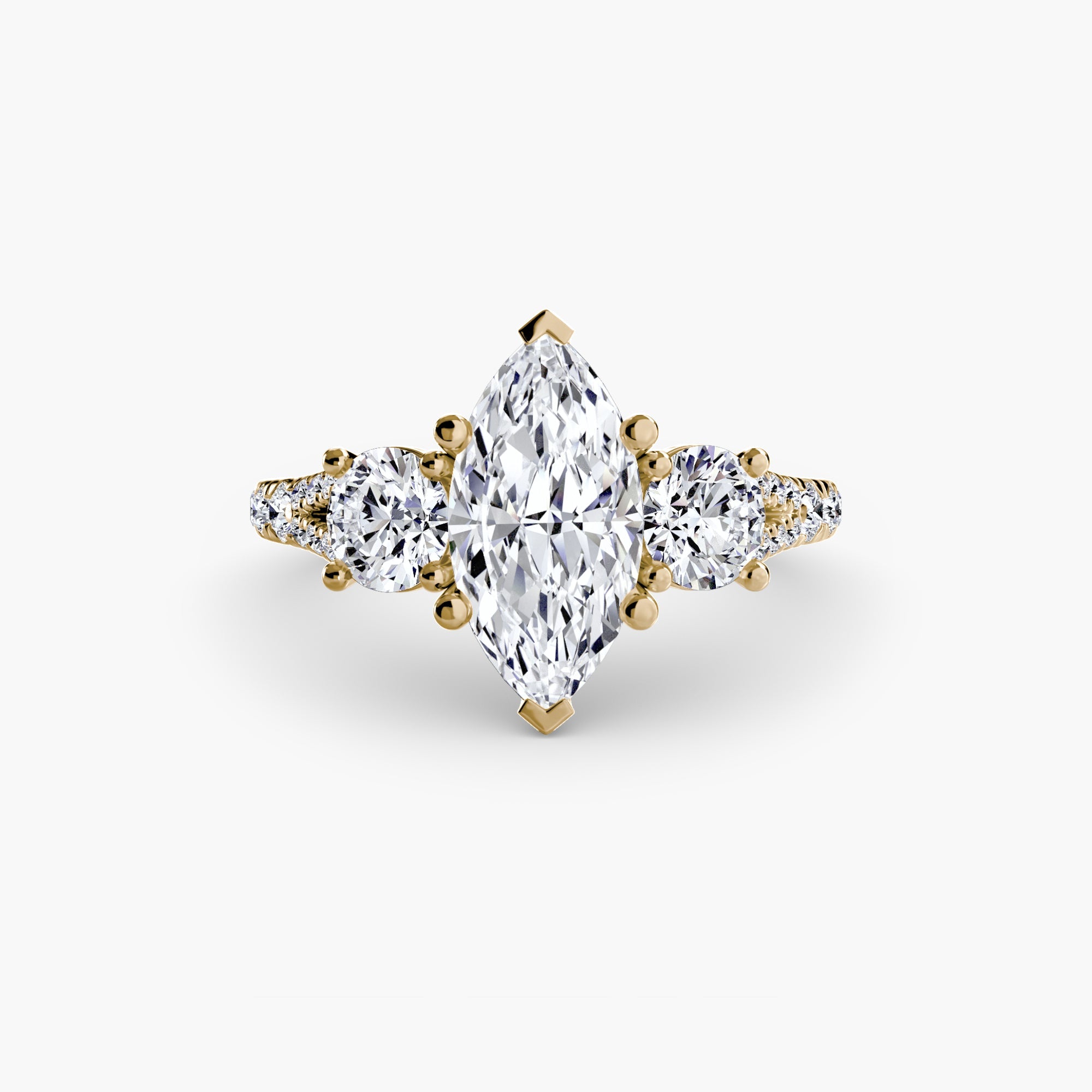 Three-Stone with Pavé Band 3 ALZA