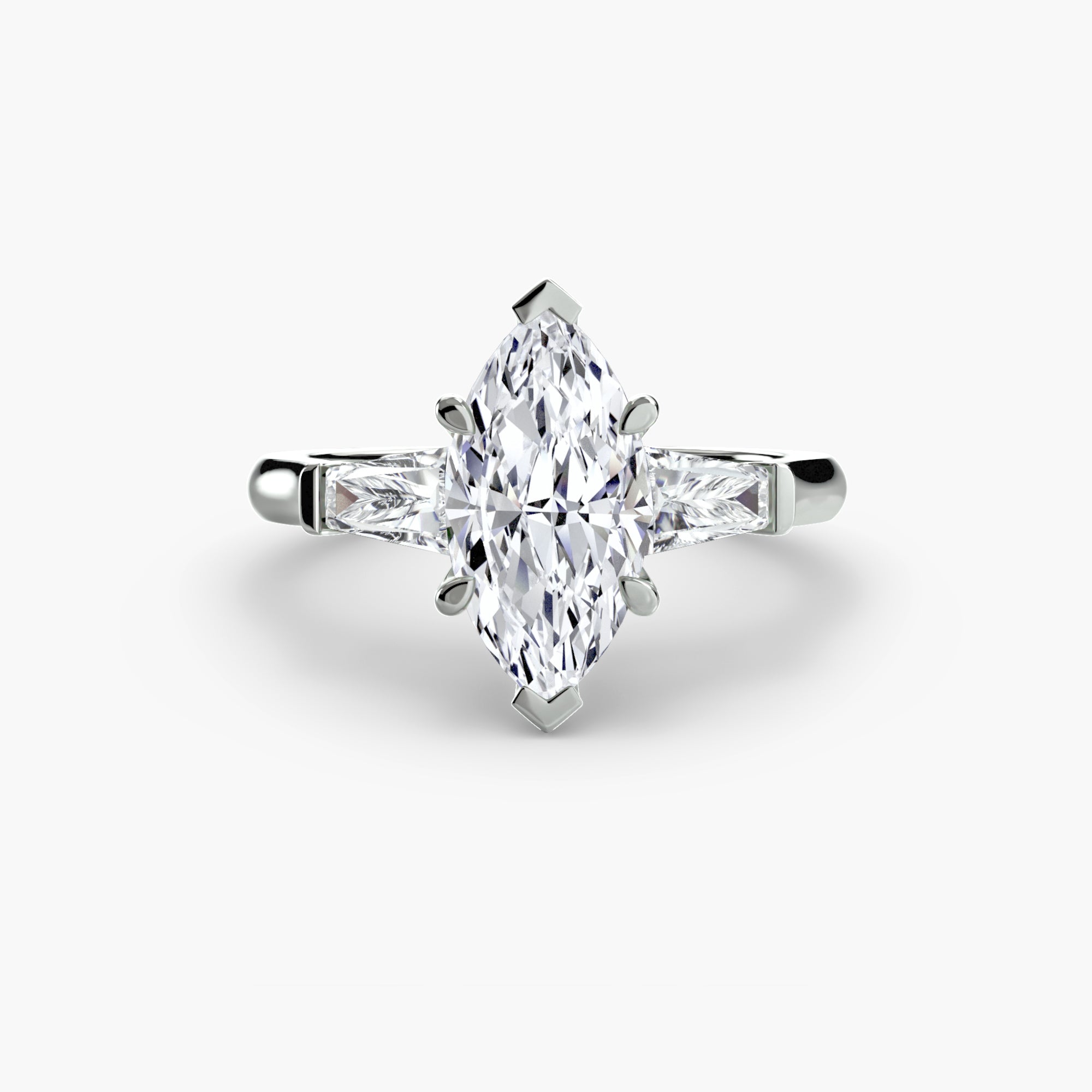 Three-Stone Ring (Baguette Side Stones) ALZA