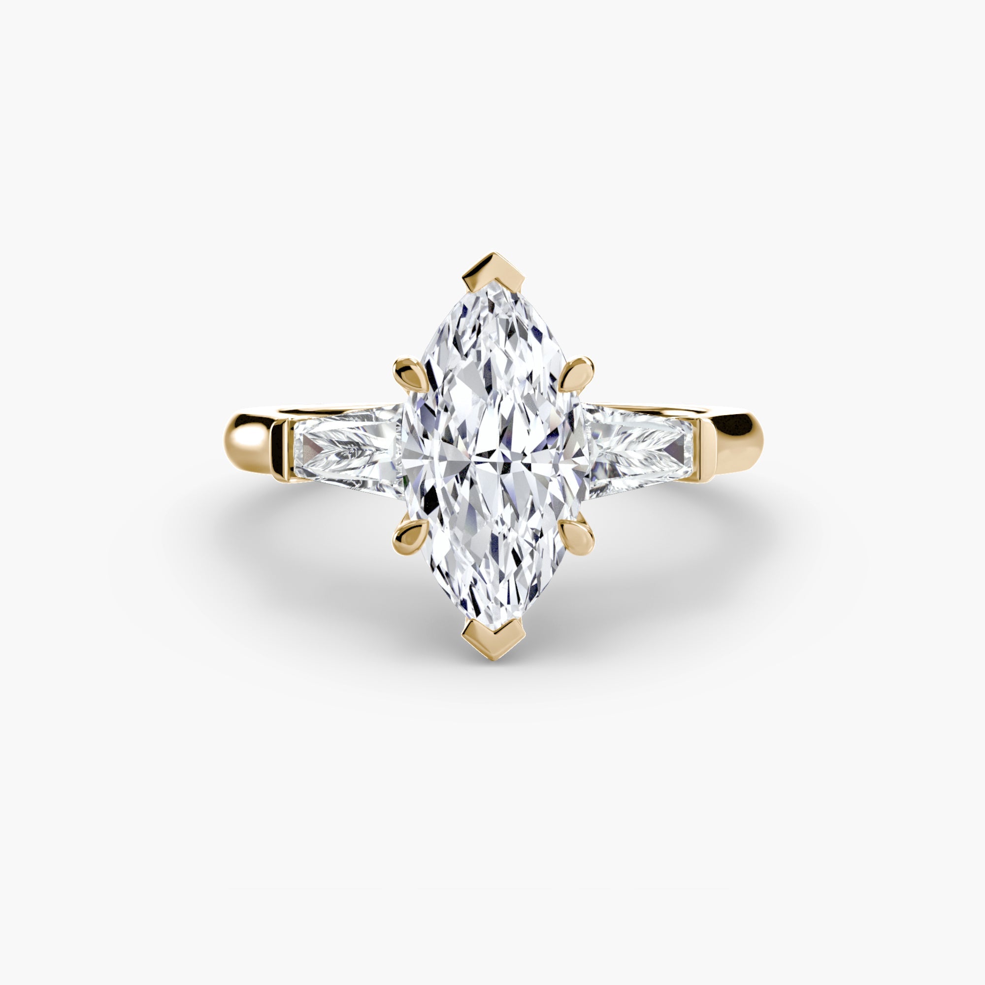 Three-Stone Ring (Baguette Side Stones) ALZA